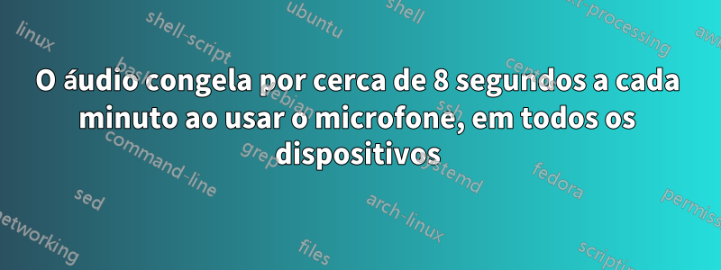 O áudio congela por cerca de 8 segundos a cada minuto ao usar o microfone, em todos os dispositivos