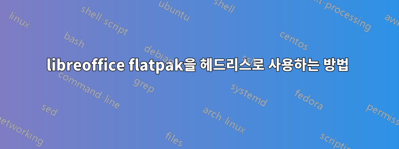 libreoffice flatpak을 헤드리스로 사용하는 방법