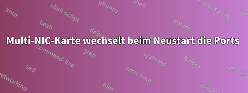 Multi-NIC-Karte wechselt beim Neustart die Ports