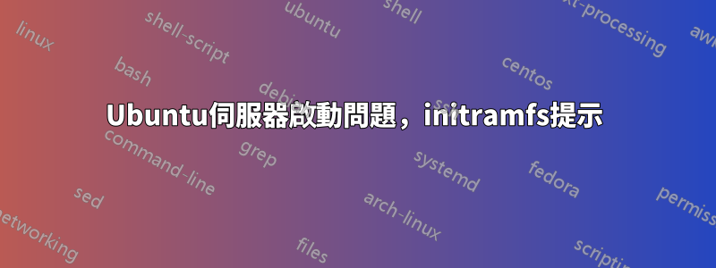 Ubuntu伺服器啟動問題，initramfs提示