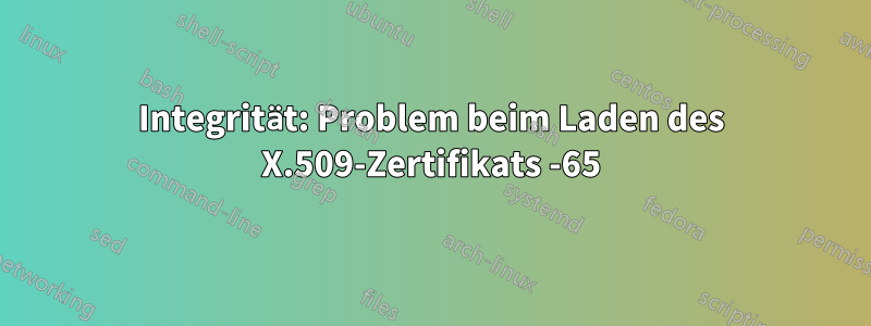 Integrität: Problem beim Laden des X.509-Zertifikats -65