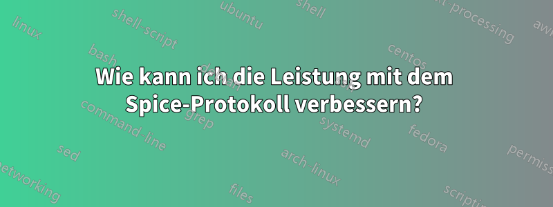 Wie kann ich die Leistung mit dem Spice-Protokoll verbessern?