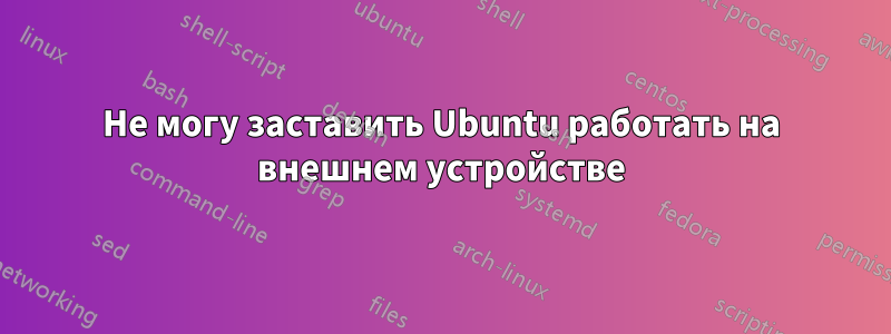 Не могу заставить Ubuntu работать на внешнем устройстве