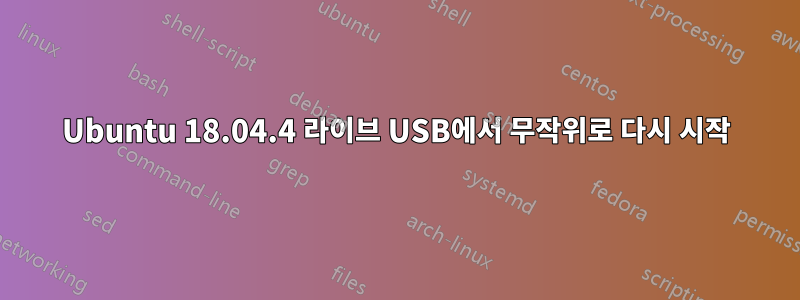 Ubuntu 18.04.4 라이브 USB에서 무작위로 다시 시작