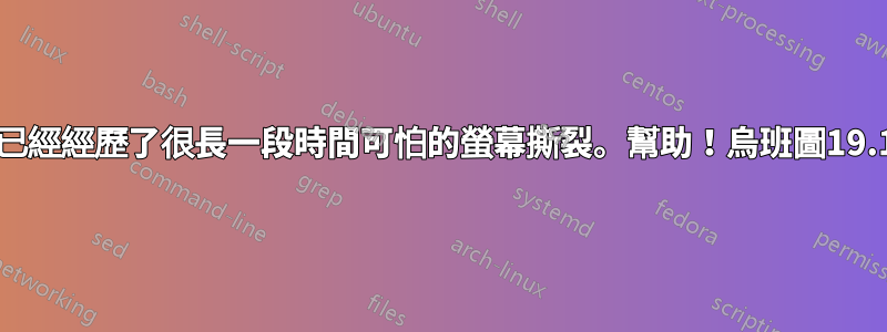 我已經經歷了很長一段時間可怕的螢幕撕裂。幫助！烏班圖19.10