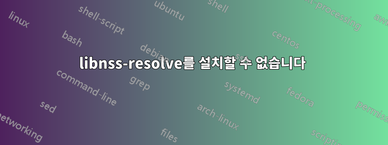 libnss-resolve를 설치할 수 없습니다