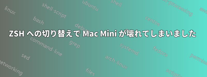 ZSH への切り替えで Mac Mini が壊れてしまいました