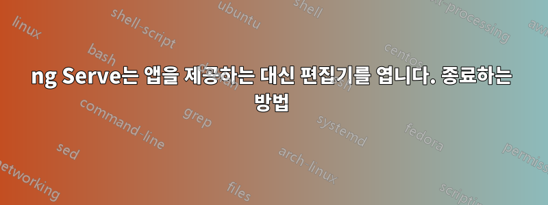 ng Serve는 앱을 제공하는 대신 편집기를 엽니다. 종료하는 방법