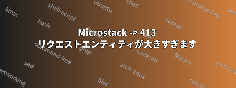 Microstack -> 413 リクエストエンティティが大きすぎます