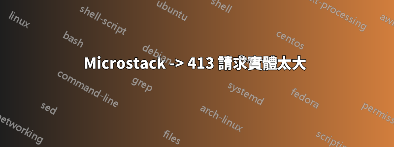 Microstack -> 413 請求實體太大