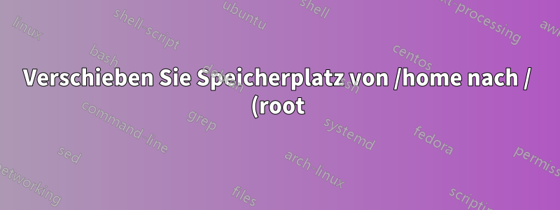 Verschieben Sie Speicherplatz von /home nach / (root) in Ubuntu 20 ohne bootfähigen USB-Stick/CD in SSD