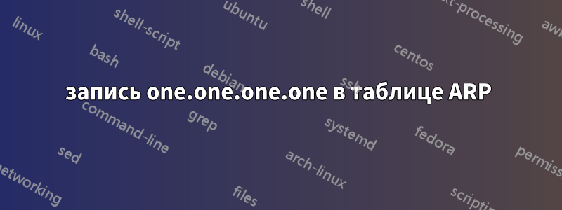 запись one.one.one.one в таблице ARP