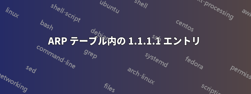 ARP テーブル内の 1.1.1.1 エントリ