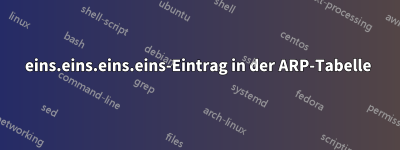 eins.eins.eins.eins-Eintrag in der ARP-Tabelle