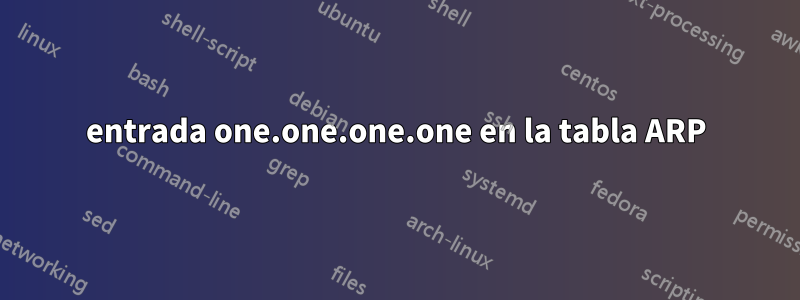 entrada one.one.one.one en la tabla ARP