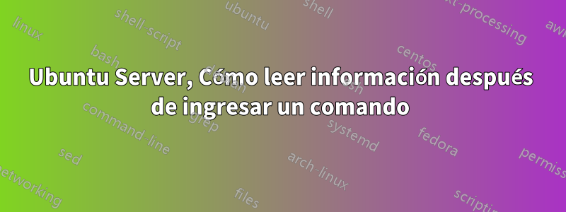 Ubuntu Server, Cómo leer información después de ingresar un comando