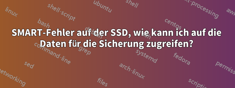 SMART-Fehler auf der SSD, wie kann ich auf die Daten für die Sicherung zugreifen?