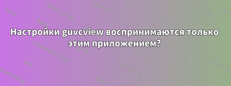 Настройки guvcview воспринимаются только этим приложением?