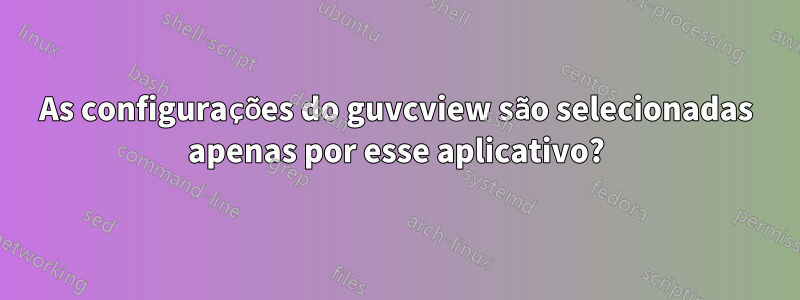 As configurações do guvcview são selecionadas apenas por esse aplicativo?