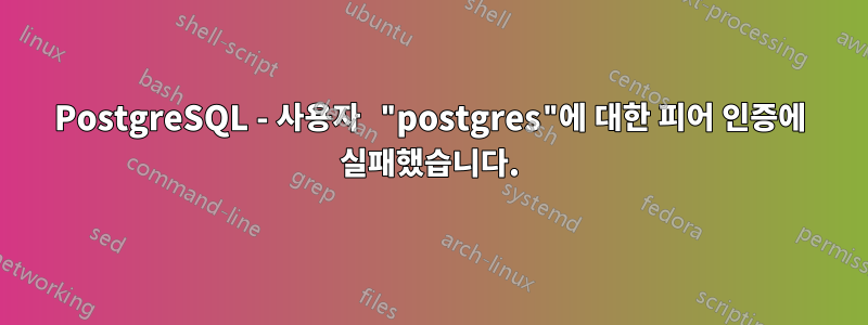 PostgreSQL - 사용자 "postgres"에 대한 피어 인증에 실패했습니다.