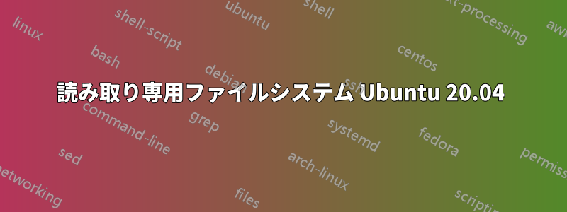 読み取り専用ファイルシステム Ubuntu 20.04