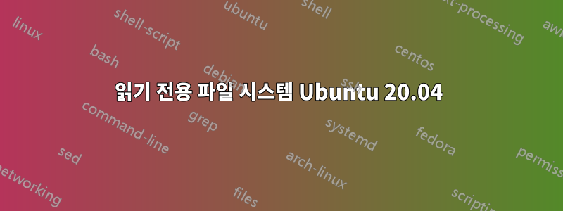 읽기 전용 파일 시스템 Ubuntu 20.04