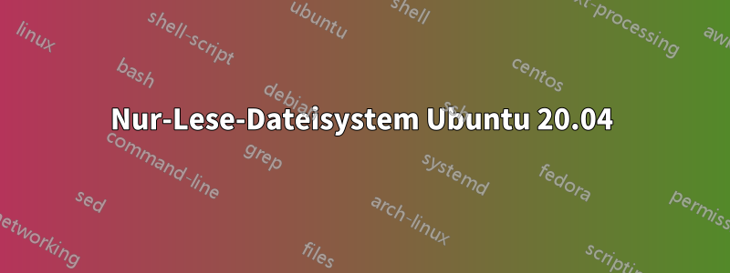 Nur-Lese-Dateisystem Ubuntu 20.04