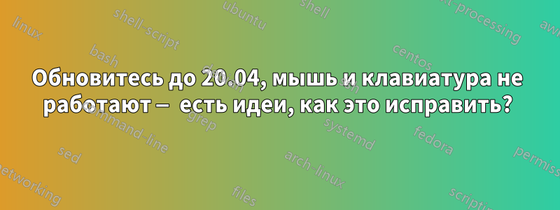 Обновитесь до 20.04, мышь и клавиатура не работают — есть идеи, как это исправить?