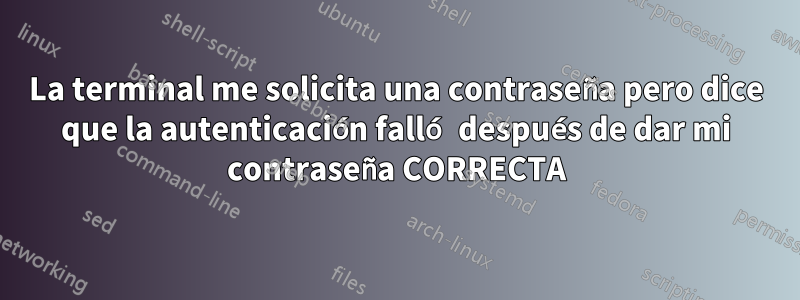 La terminal me solicita una contraseña pero dice que la autenticación falló después de dar mi contraseña CORRECTA