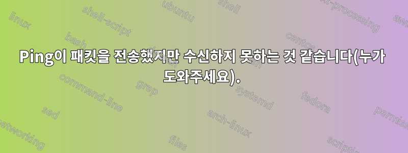 Ping이 패킷을 전송했지만 수신하지 못하는 것 같습니다(누가 도와주세요).