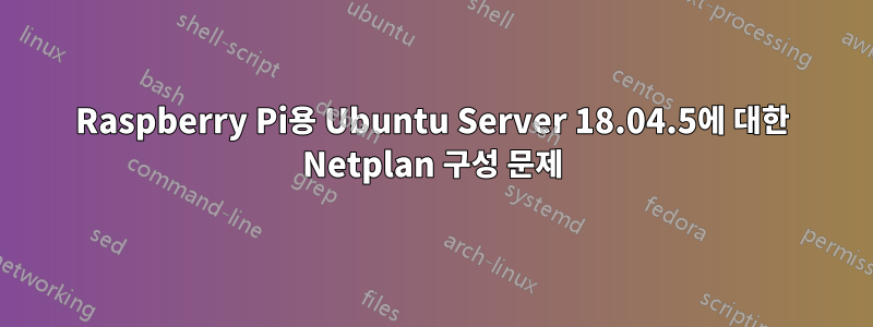 Raspberry Pi용 Ubuntu Server 18.04.5에 대한 Netplan 구성 문제