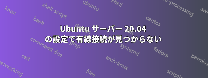 Ubuntu サーバー 20.04 の設定で有線接続が見つからない