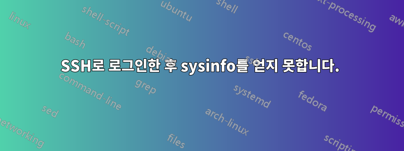 SSH로 로그인한 후 sysinfo를 얻지 못합니다.