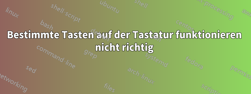 Bestimmte Tasten auf der Tastatur funktionieren nicht richtig