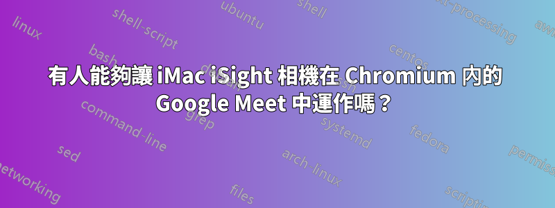 有人能夠讓 iMac iSight 相機在 Chromium 內的 Google Meet 中運作嗎？