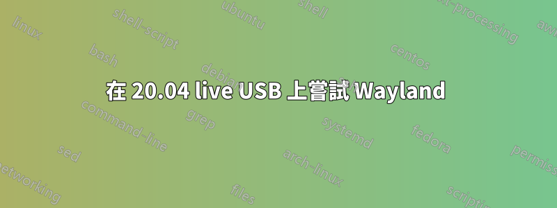 在 20.04 live USB 上嘗試 Wayland