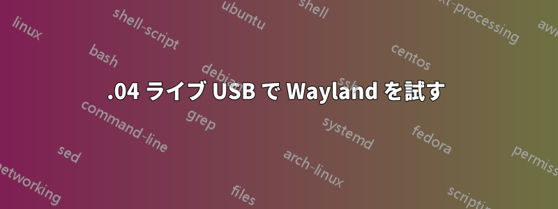 20.04 ライブ USB で Wayland を試す