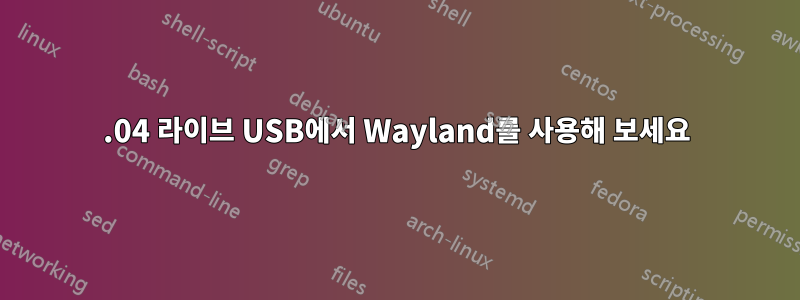 20.04 라이브 USB에서 Wayland를 사용해 보세요