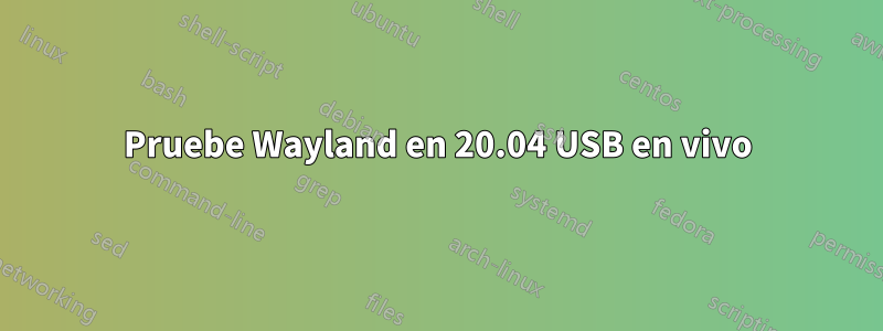 Pruebe Wayland en 20.04 USB en vivo