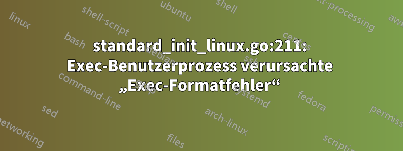 standard_init_linux.go:211: Exec-Benutzerprozess verursachte „Exec-Formatfehler“