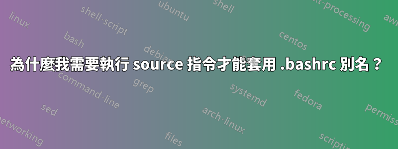 為什麼我需要執行 source 指令才能套用 .bashrc 別名？