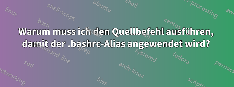 Warum muss ich den Quellbefehl ausführen, damit der .bashrc-Alias ​​angewendet wird?