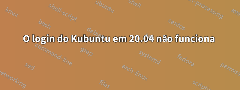 O login do Kubuntu em 20.04 não funciona