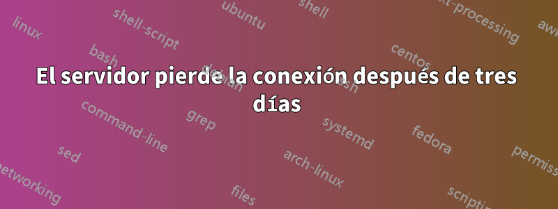 El servidor pierde la conexión después de tres días