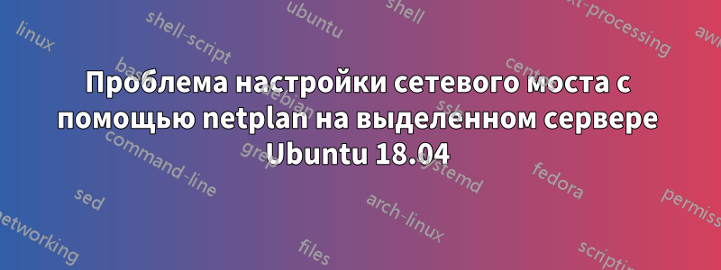 Проблема настройки сетевого моста с помощью netplan на выделенном сервере Ubuntu 18.04