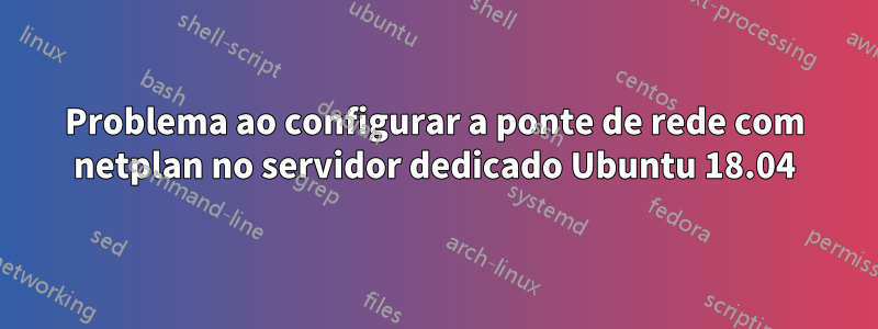 Problema ao configurar a ponte de rede com netplan no servidor dedicado Ubuntu 18.04