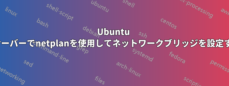 Ubuntu 18.04専用サーバーでnetplanを使用してネットワークブリッジを設定する際の問題