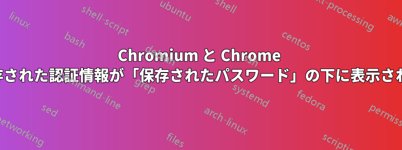 Chromium と Chrome に保存された認証情報が「保存されたパスワード」の下に表示されない