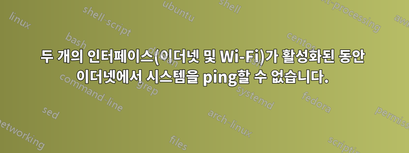 두 개의 인터페이스(이더넷 및 Wi-Fi)가 활성화된 동안 이더넷에서 시스템을 ping할 수 없습니다.