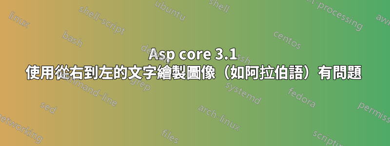 Asp core 3.1 使用從右到左的文字繪製圖像（如阿拉伯語）有問題